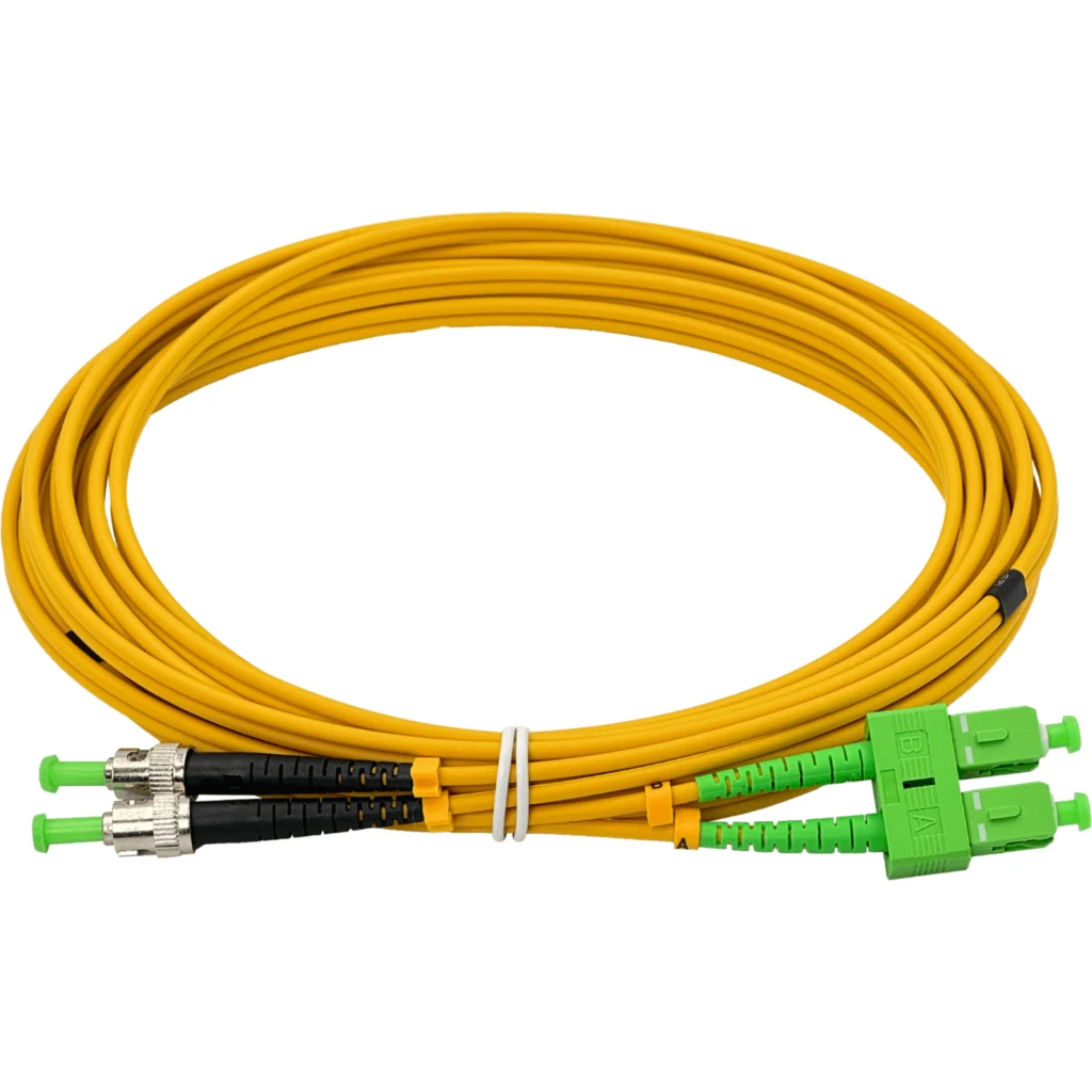 5mt SC/APC-ST/APC MonoModo SM Duplex Jumper Cable Fibra 9/125um 3mm