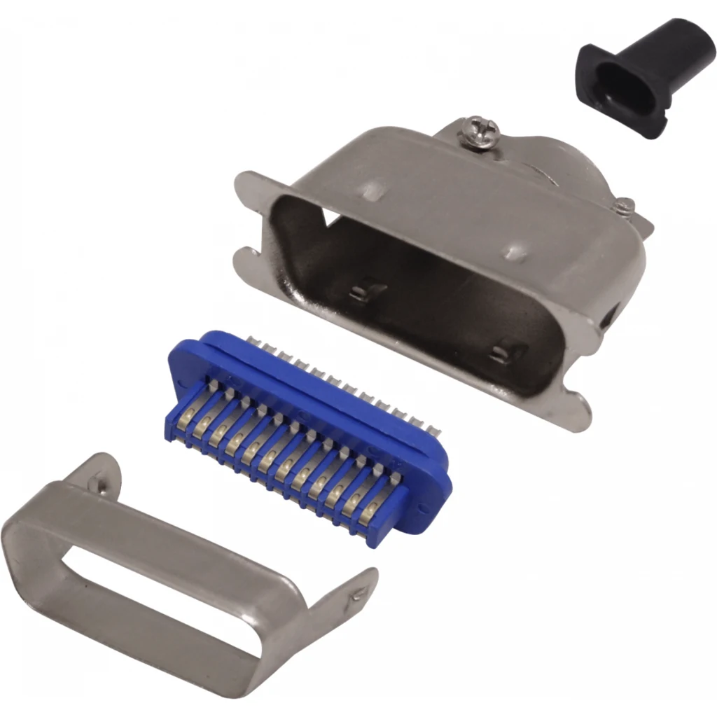 Conector 24-pin Macho Soldable Centronics CEN24 c/Tapa-Metalica