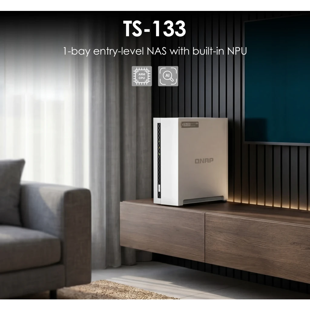 Imagen 6 de NAS QNAP TS-133-US, de escritorio, Procesador ARM Cortex A55, 1 Bahía