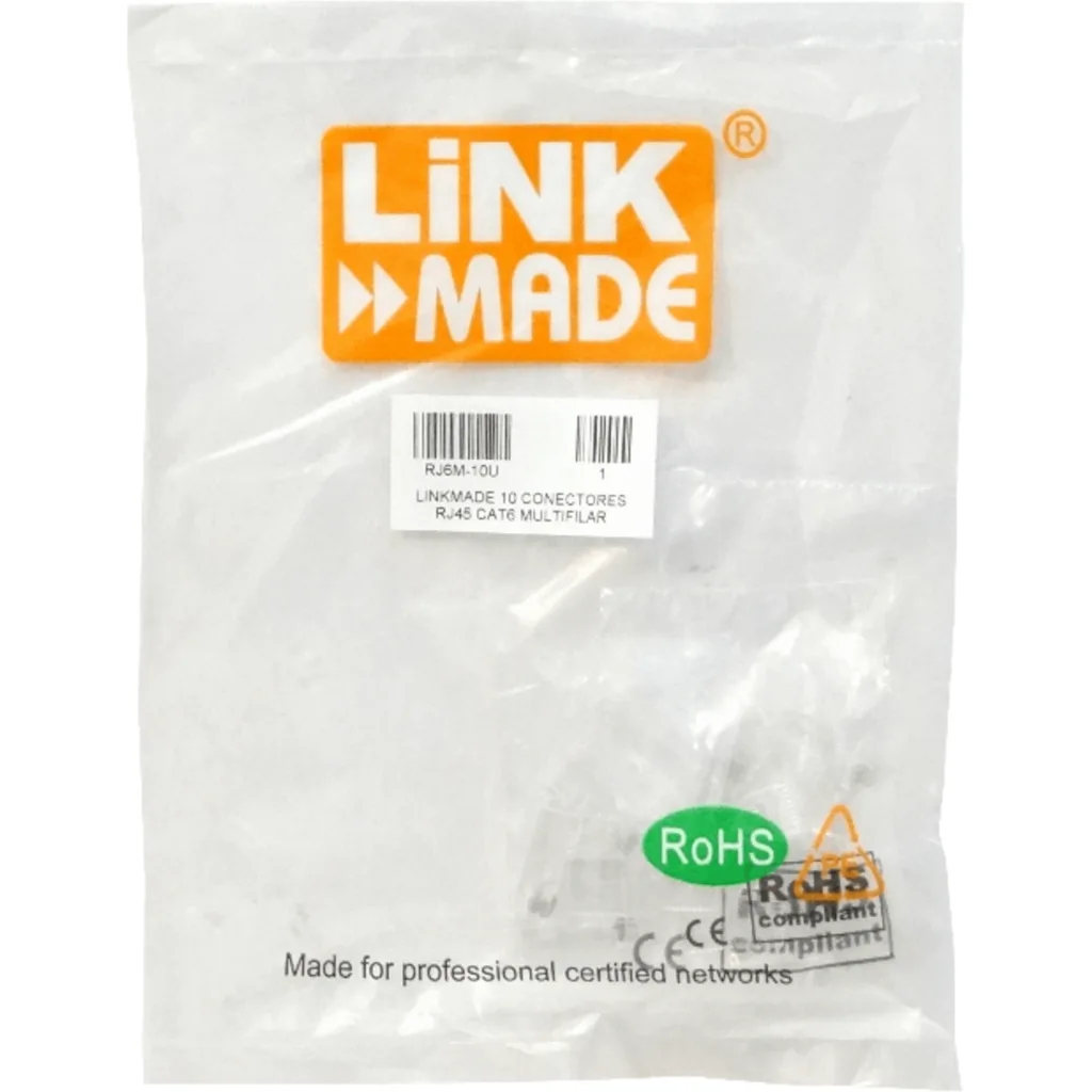 Conector RJ-45 Cat6 UTP P/Multifilar 10 Unidades - Linkmade