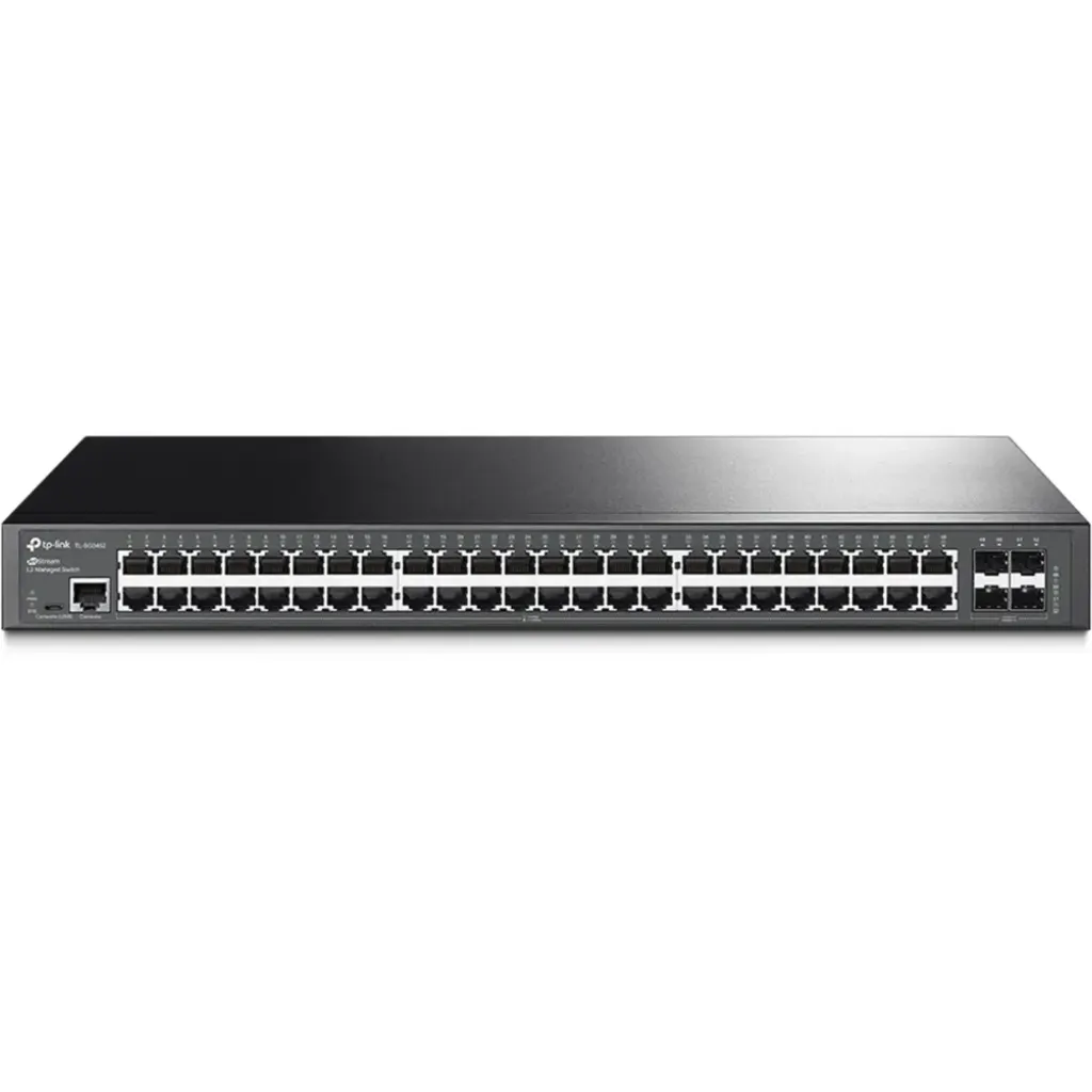 TP-Link JetStream T2600G-52TS - Conmutador - Gestionado - 48 x 10/100/1000 + 4 x Gigabit SFP - montaje en rack