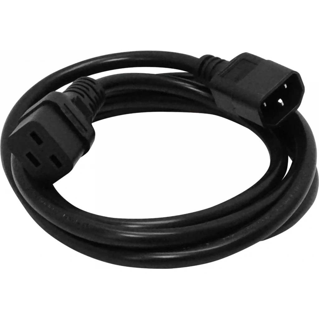 Imagen 1 de Negro C14-Macho C19-Hembra Cable de Poder 10A 3x1.5mm2 1,5-1,8mt 
