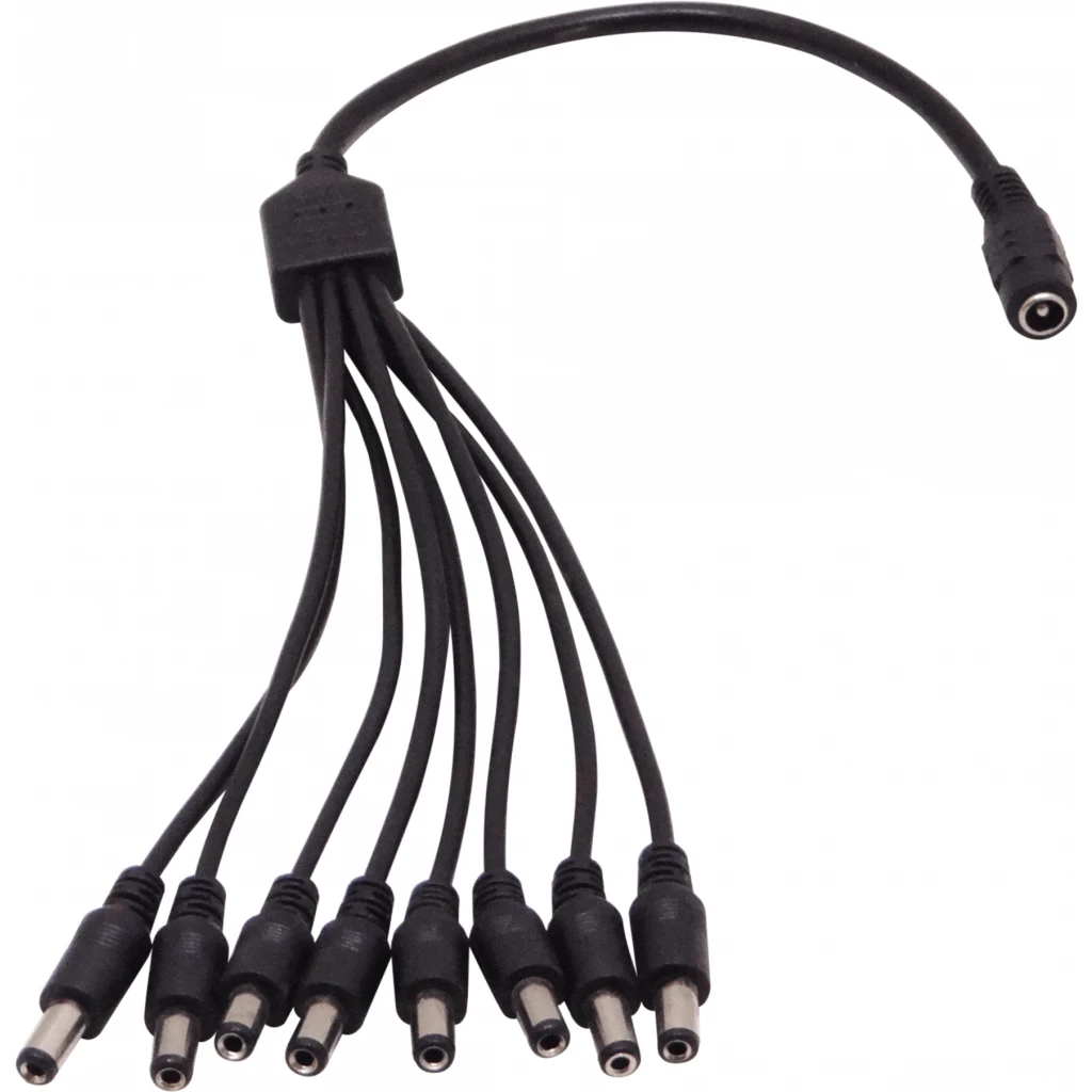 1-DC-H a 8-DC-M Splitter Cable Adaptador 9cm+10cm Plug-5,5x2,1mm