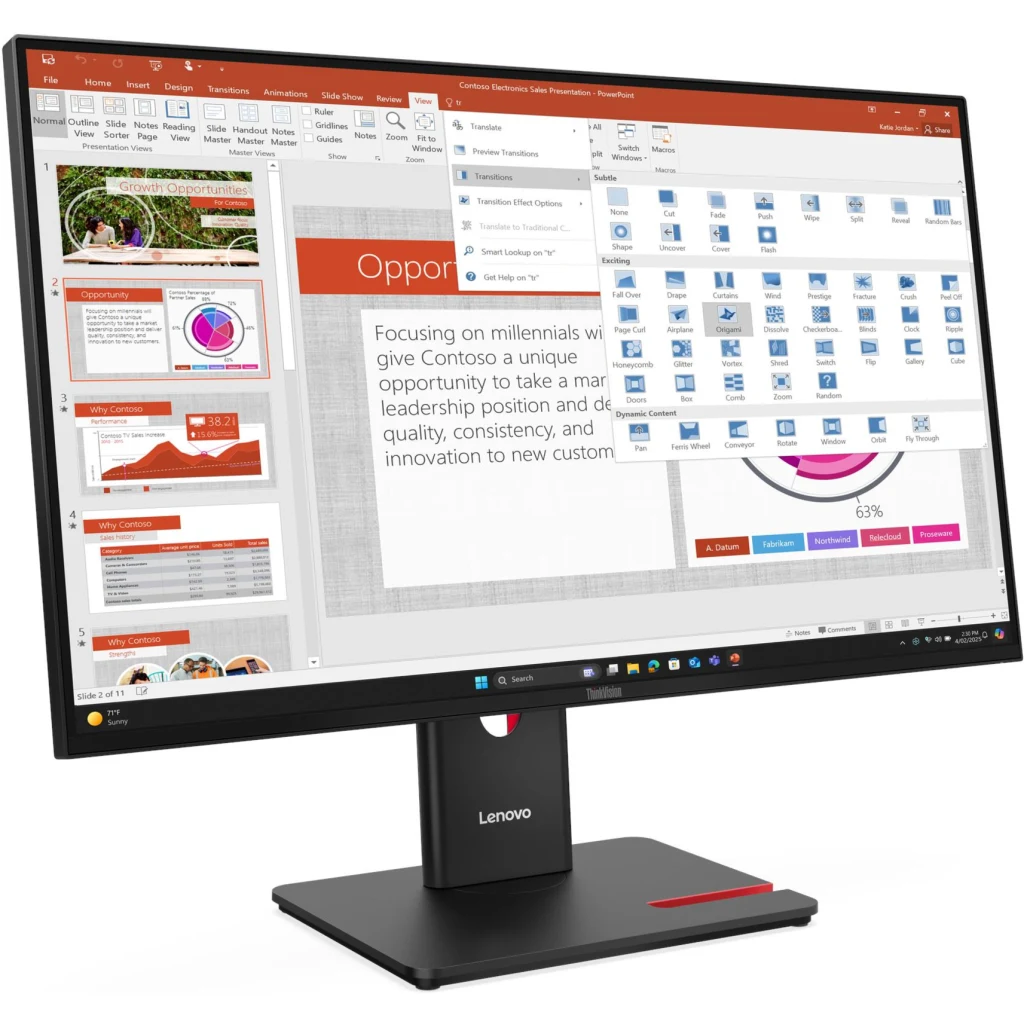 Monitor Lenovo ThinkVision T27-40 27" 1920*1080 IPS USB-C DP HDMI VGA 4ms 120Hz