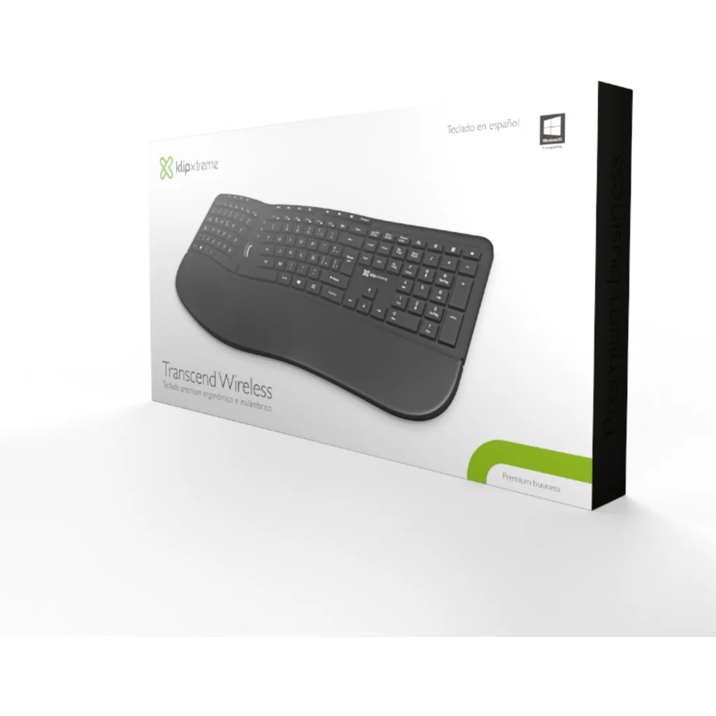 Imagen 5 de Teclado Inalámbrico Ergonómico KlipX KBK-530S Wireless 2.4GHz Español Negro