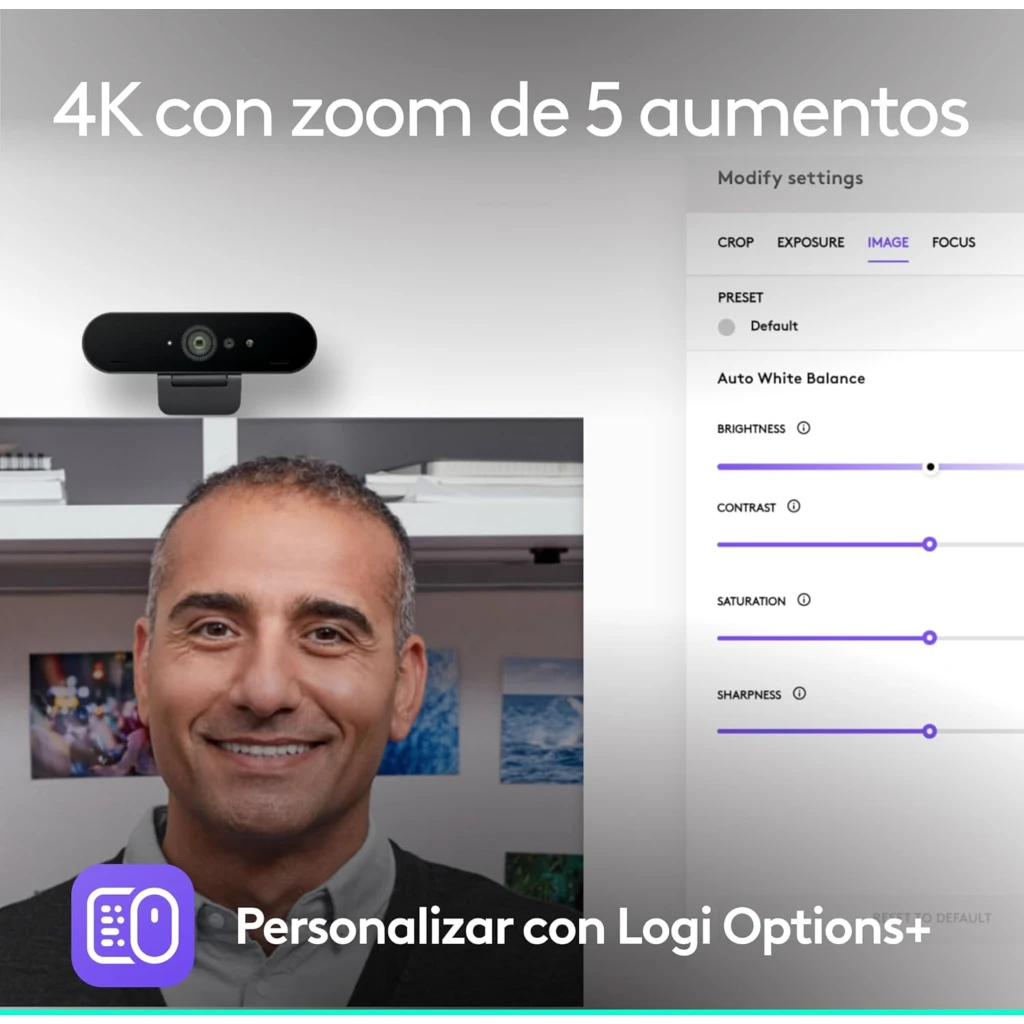 Imagen 2 de Cámara Video Conferencia Logitech Brio 4K Zoom digital: 5x Conect. USB-A o USB-C