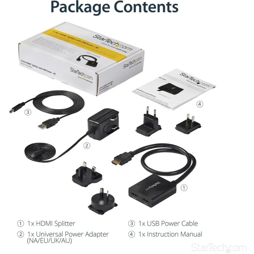 Imagen 11 de Adapdador 4K HDMI Video Splitter 2 Salida HDMI 30 Hz Alimentación USB Negro