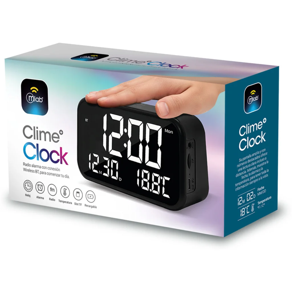 Imagen 6 de MLAB PARLANTE RADIO RELOJ DESPERTADOR TEMPERATURA CLIME CLOCK BLACK