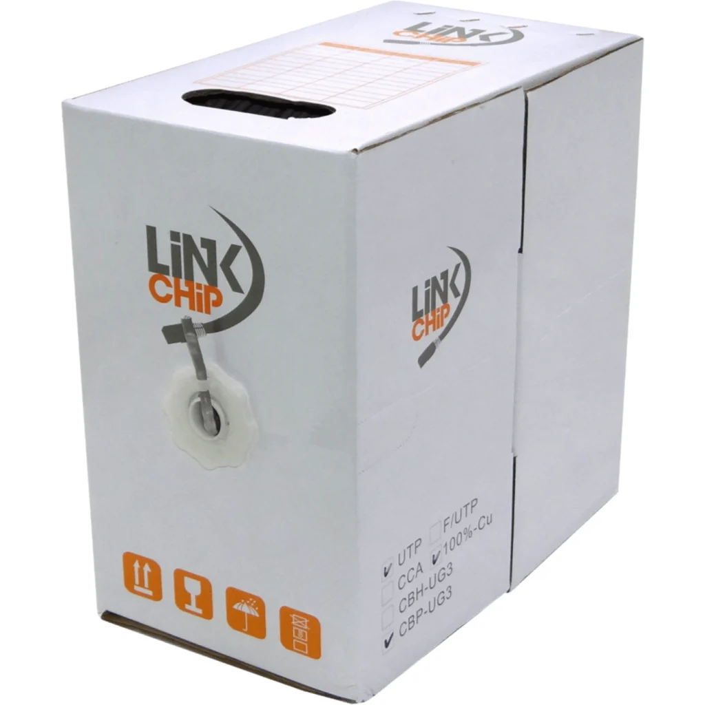 Cable de Red Linkchip Cat5e UTP PVC Interi AWG24/0,45mm Rollo 305mts GRIS