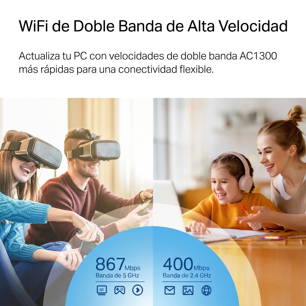 Imagen 2 de Adaptador de Red Nano USB TP-Link Archer T3U USB 2.0 Wi-Fi 5