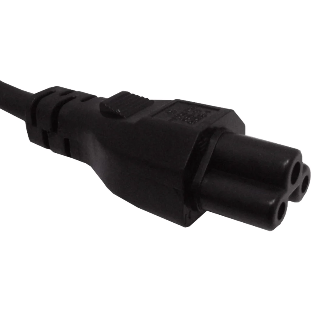 Imagen 1 de Cable de Poder Trebol C5 Hembra a Chile Macho 6A 60cm 3X0 75mm2 Negro Linkmade