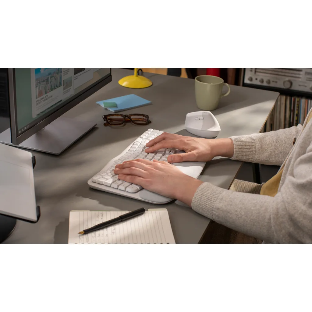 Imagen 8 de Teclado Inalámbrico Erogonómico Logitech WAVE KEYS RF+BT QWERTY Español Blanco