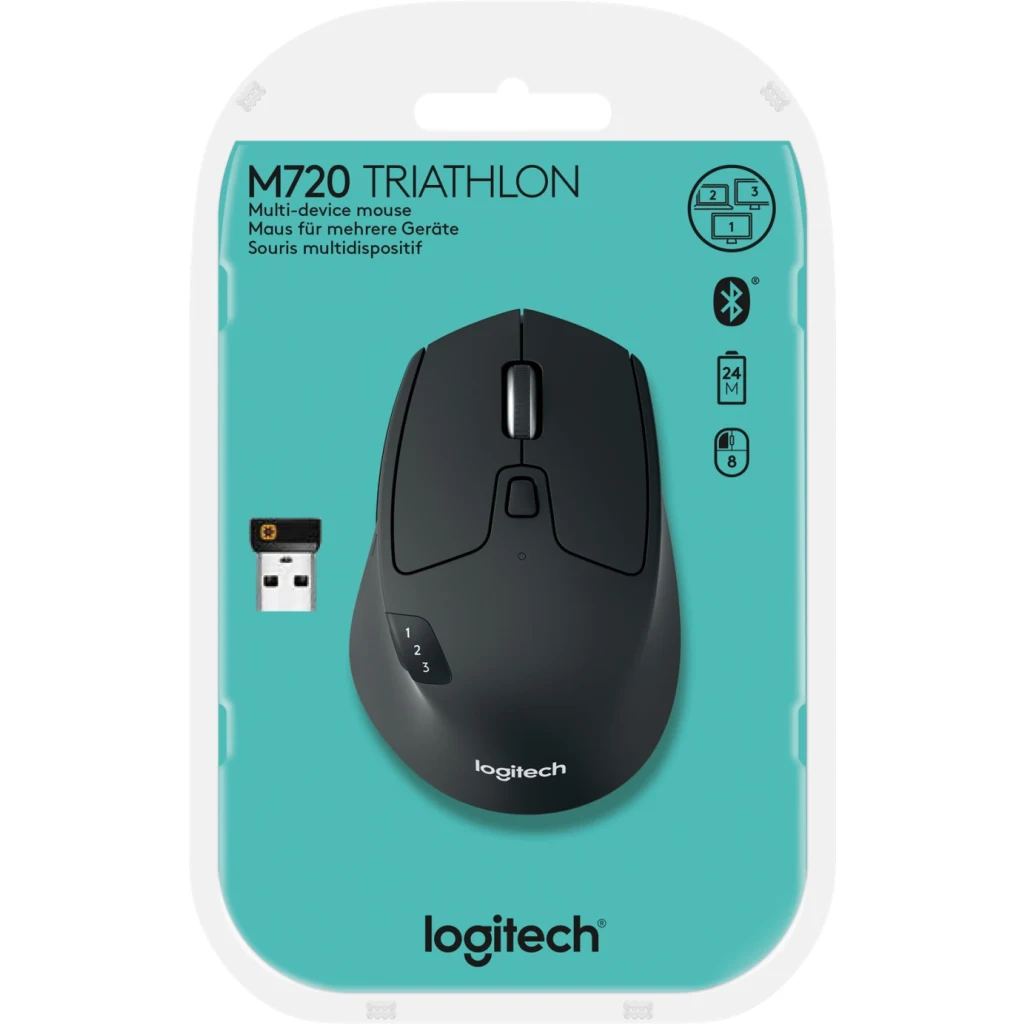 Imagen 3 de Mouse Inalámbrico Logitech Triathlon M720 Óptico 1000dpi 2.4Ghz Bluetooth Negro 