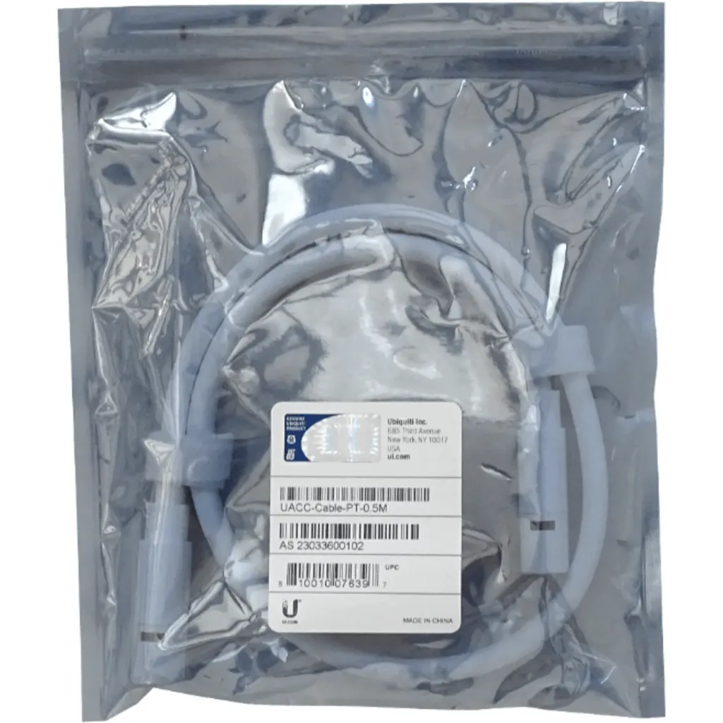 Imagen 2 de UISP UACC-CABLE-PT-0.5M UBIQUITI 0,5mt Cable TransPort TPE VW-1 para PT-120W 50cm UV-Exterior