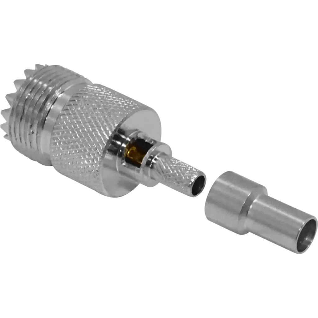 Imagen 1 de UHF-Hembra LMR195 PL259 Conector Crimpeable Soldable CA195 PL-259