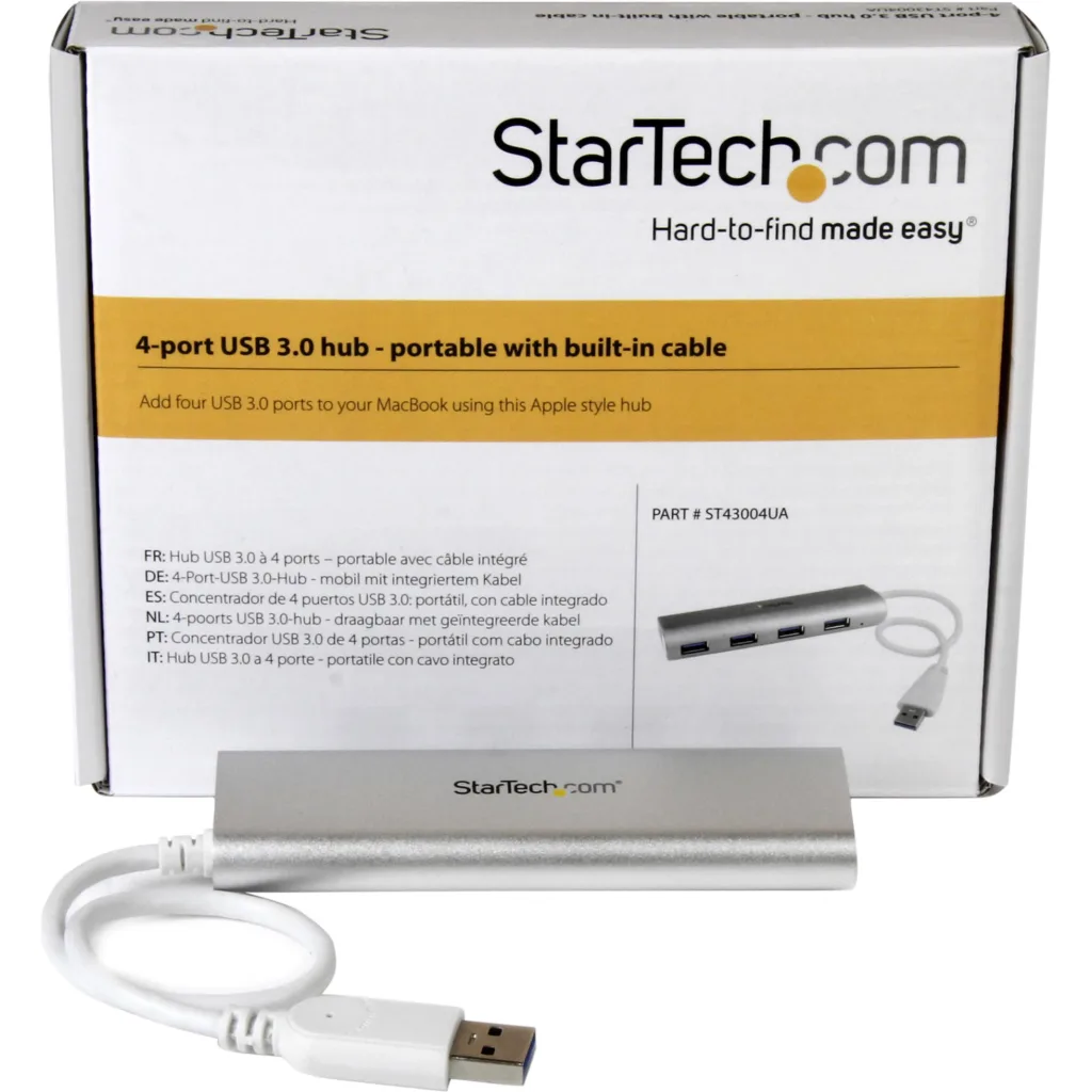 Imagen 4 de Concentrador Portátil USB 3.0 de 4 Puertos - Hub con Cable Incorporado