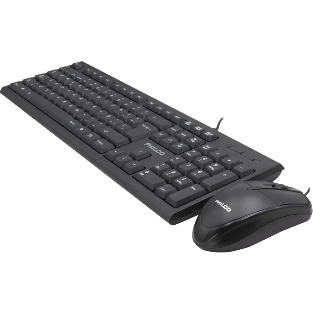 Imagen 2 de Kit Teclado Mouse Alámbrico Philco K4500 USB2.0 Color Negro