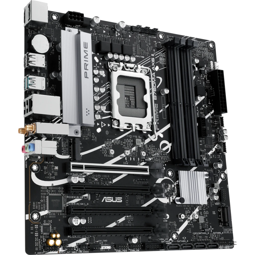 Imagen 2 de Tarjeta madre Asus PRIME B760M-A AX6 II LGA1700 14°G WiFi 4*DDR5 DP HDMI 