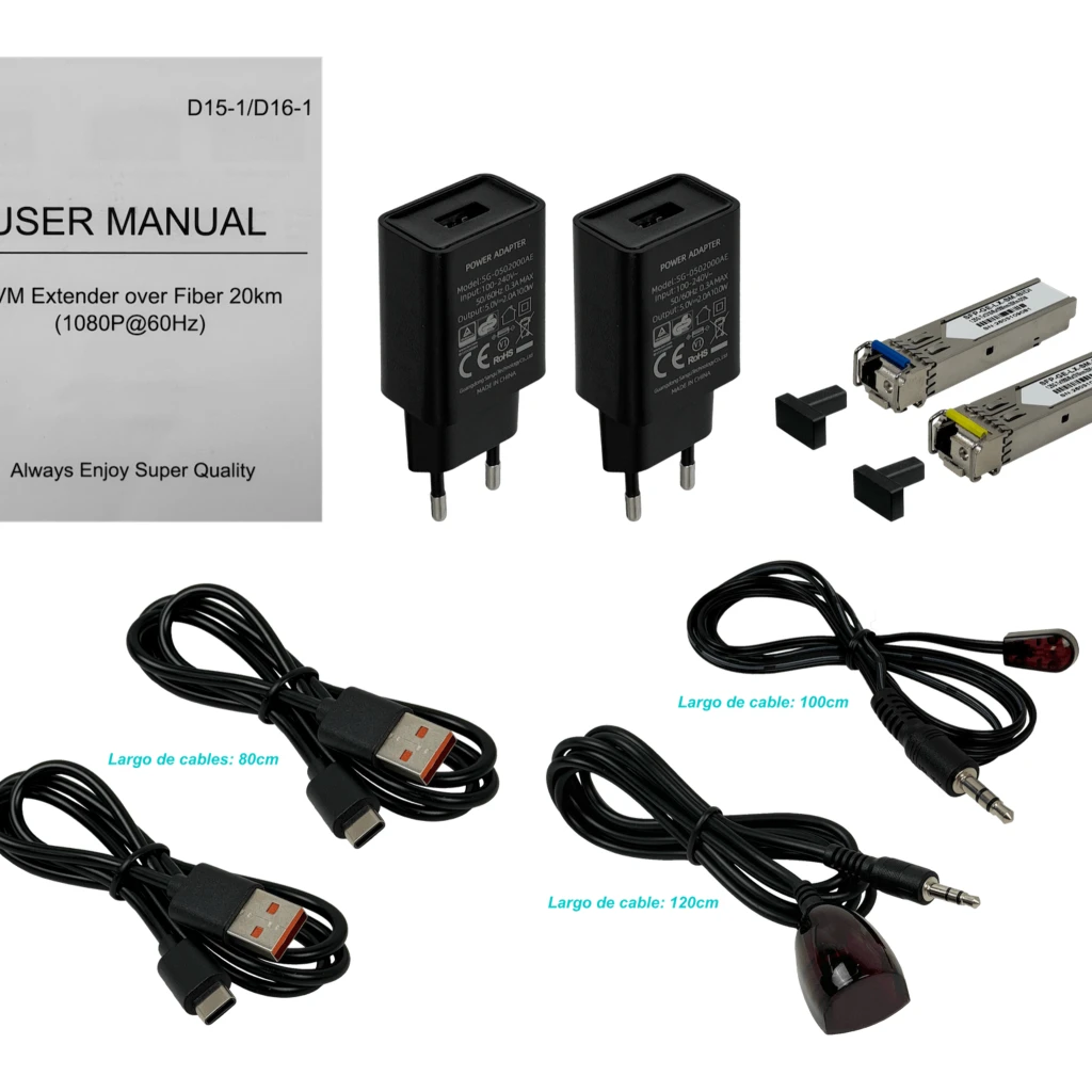 Imagen 4 de 20km Extensor Fibra Optica HDMI 1080p FullHD HDMI-1-In/2-Out inc-5Vdc
