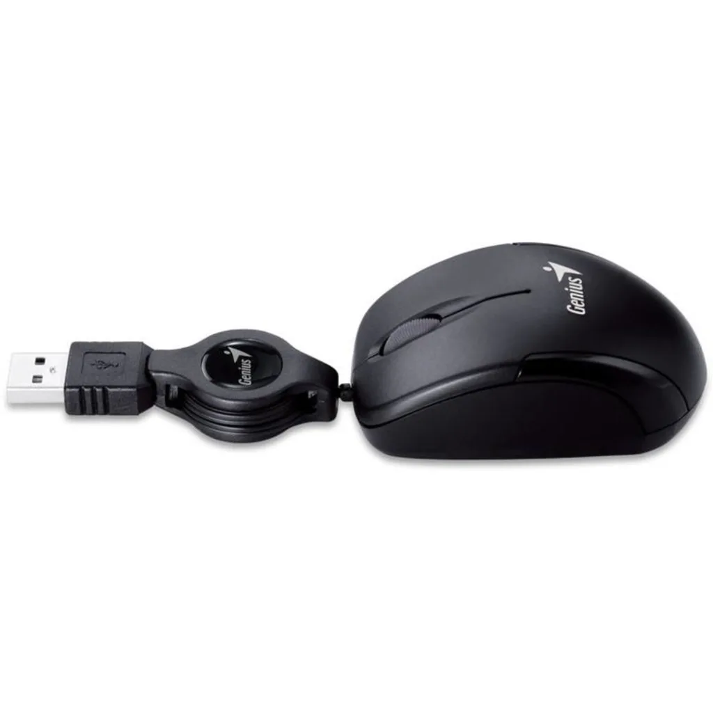 Imagen 2 de GENIUS MOUSE CABLE RETRACTIL USB BLACK MICRO-TRAVELER-V2