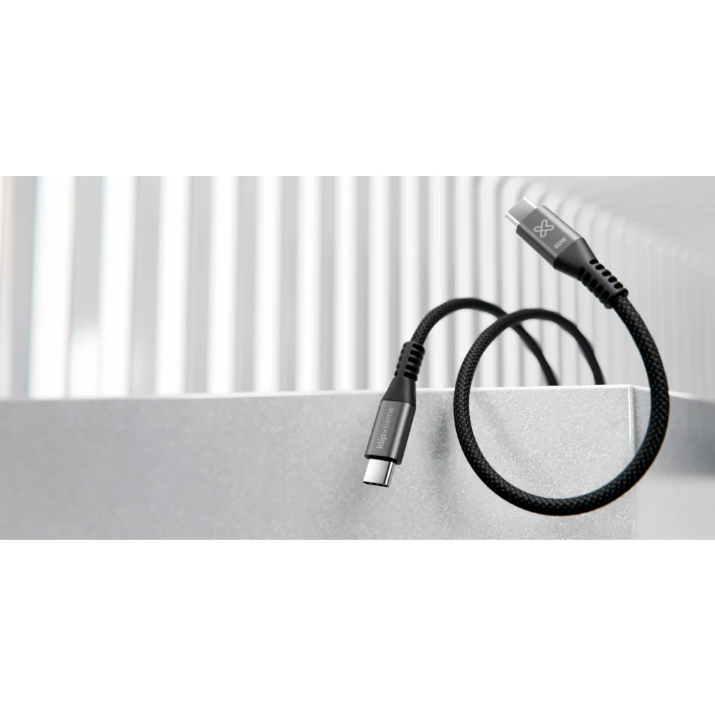 Imagen 6 de Klip Xtreme - USB cable - 24 pin USB-C - 1 m - Black - 60W Braided Fast charging