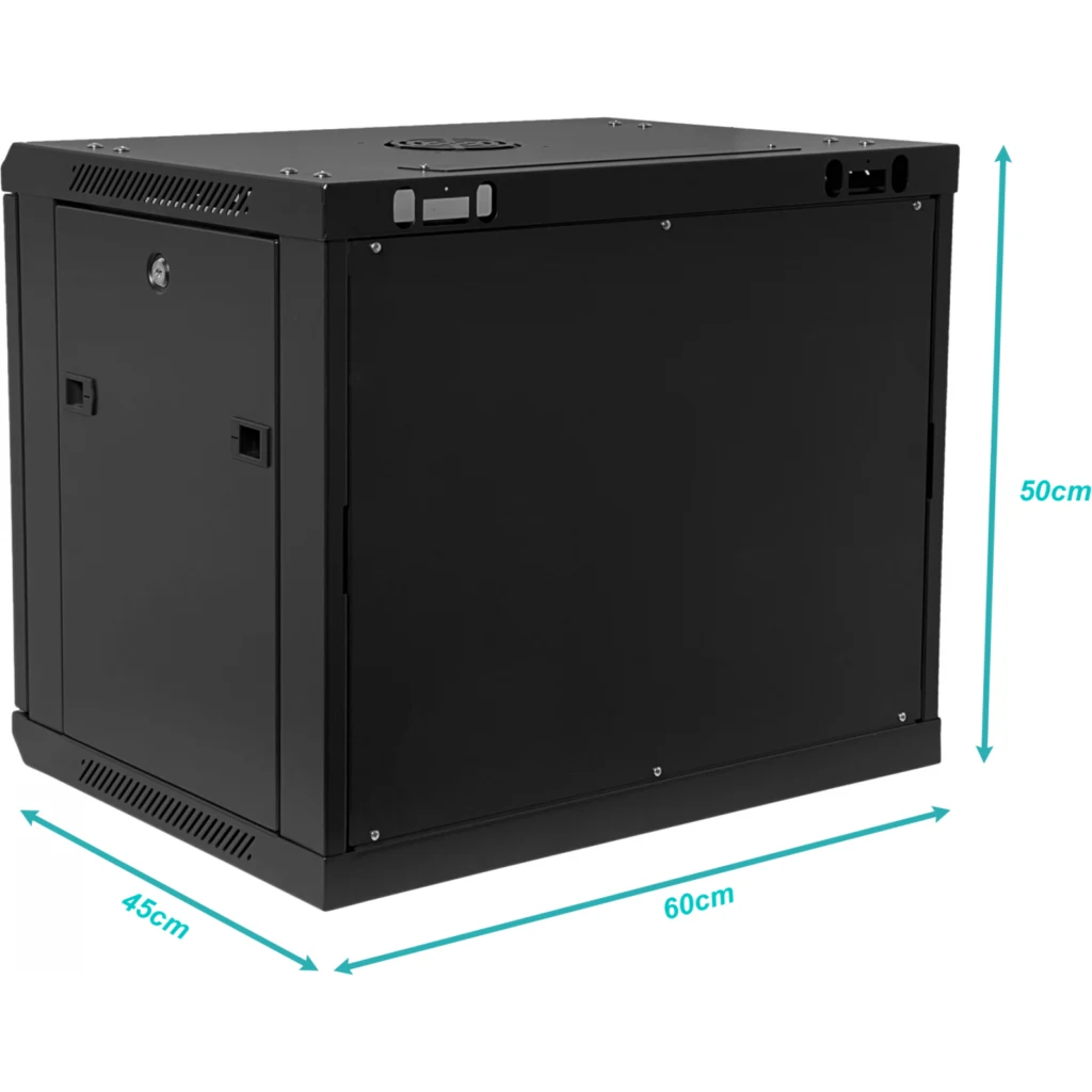 Imagen 2 de LINKMADE Desarmado 9U 45CM-Fondo Gabinete Rack Pared Muro Negro