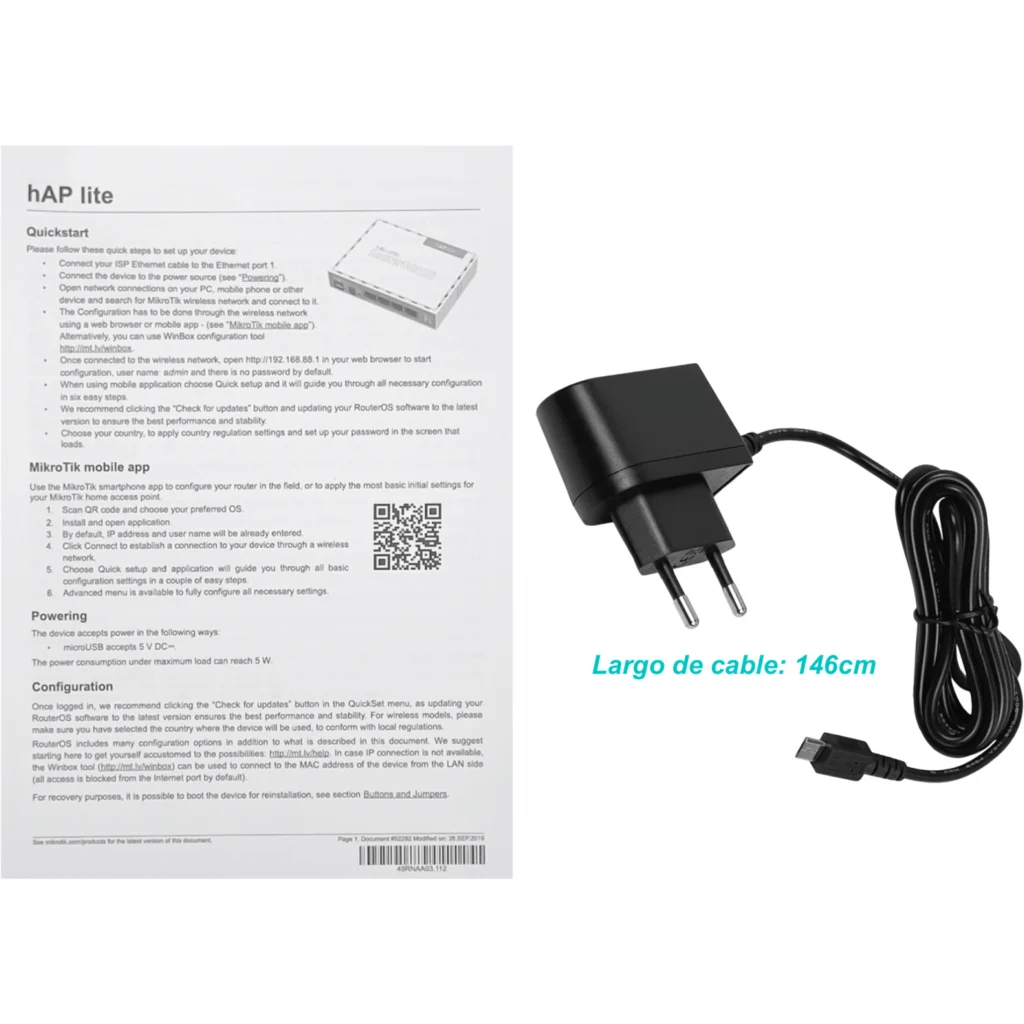 Imagen 5 de Router Mikrotik 650MHZ 32MB 4-100 2,4GHZ 2X2 L4 ANTENAS-INTERNAS RB941-2ND-TC