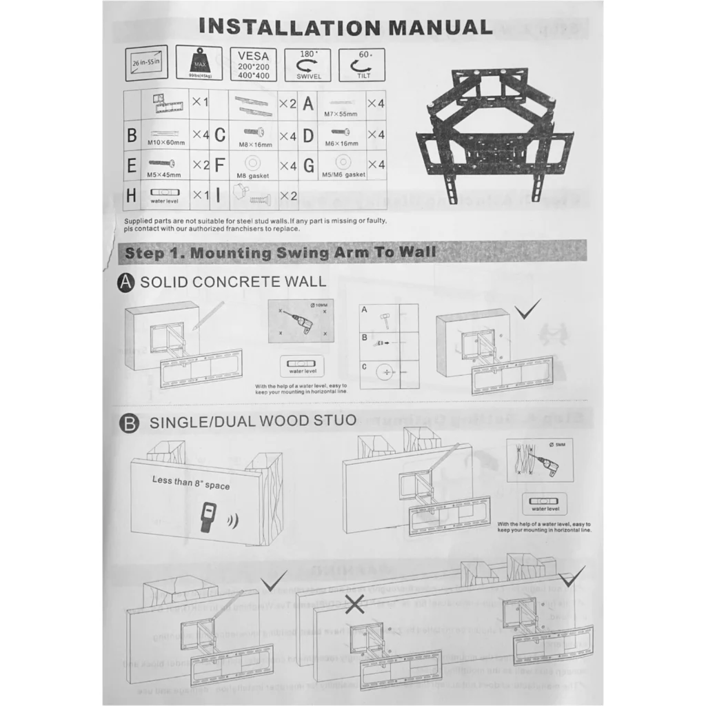 Imagen 4 de Soporte Articulado 26-55pulg LCD/TV 50kg VESA Muro 120ox40o