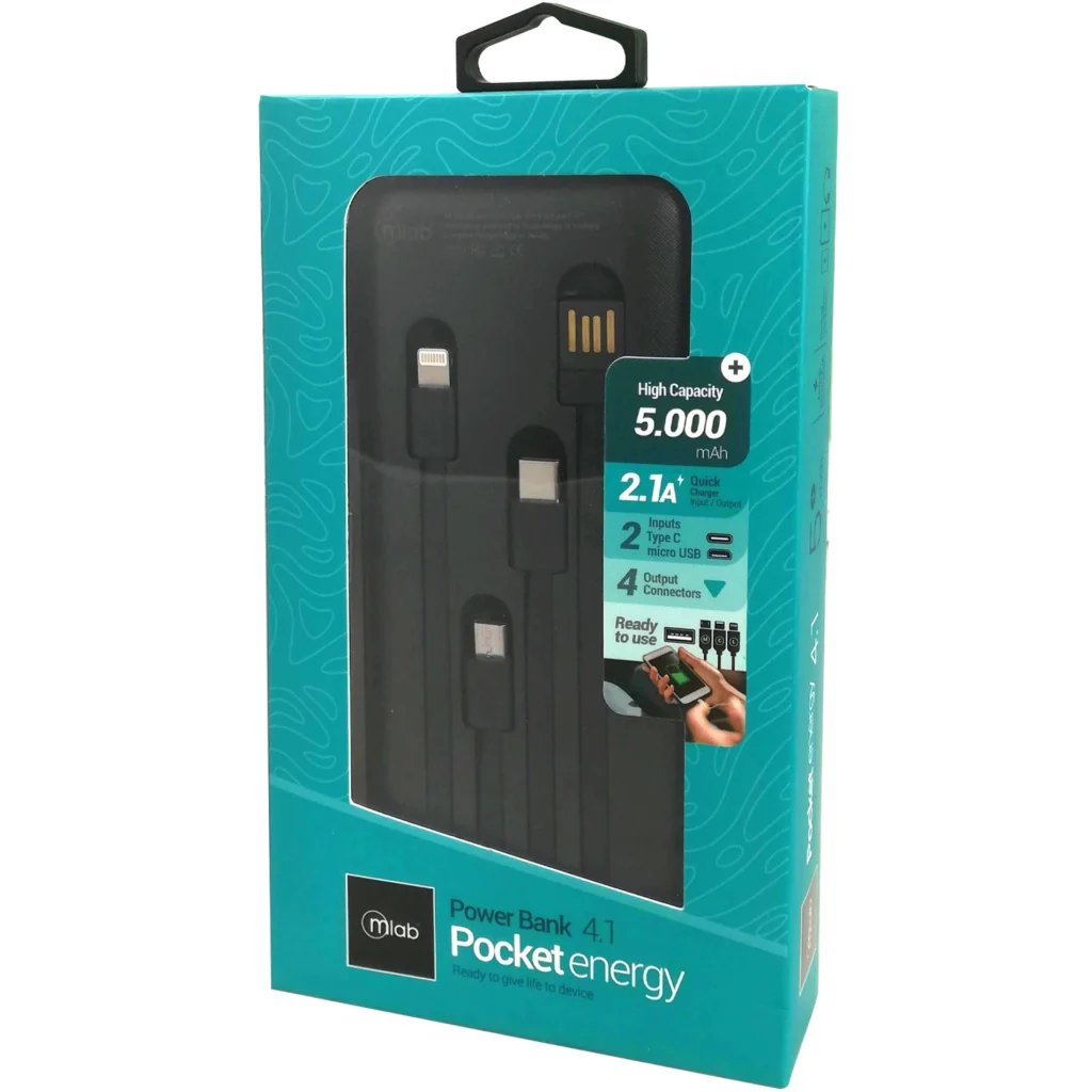 Imagen 4 de MLAB POWERBANK CARGADOR PORTATIL 5.000mAh POCKET ENERGY 4 EN 1