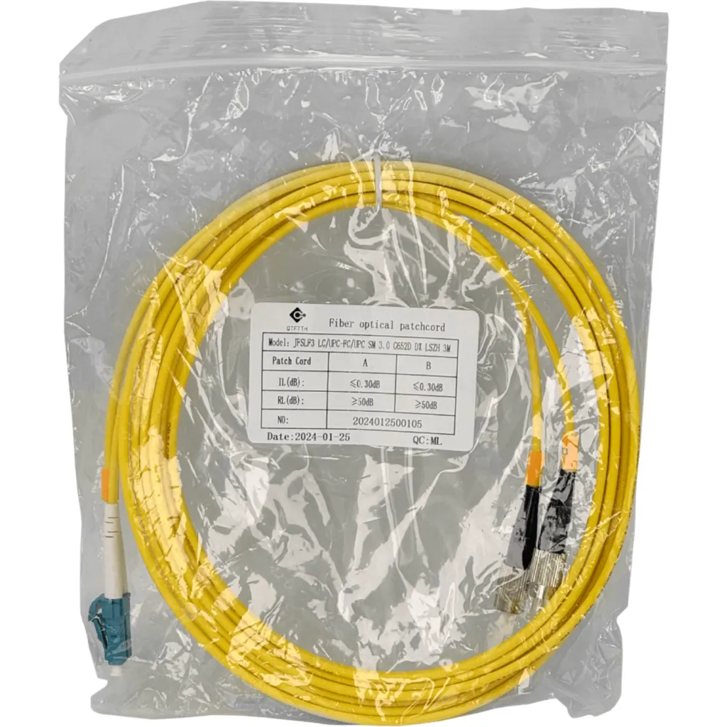 Imagen 2 de 3mt LC-FC MonoModo SM Duplex Jumper Cable Fibra 9/125um LSZH