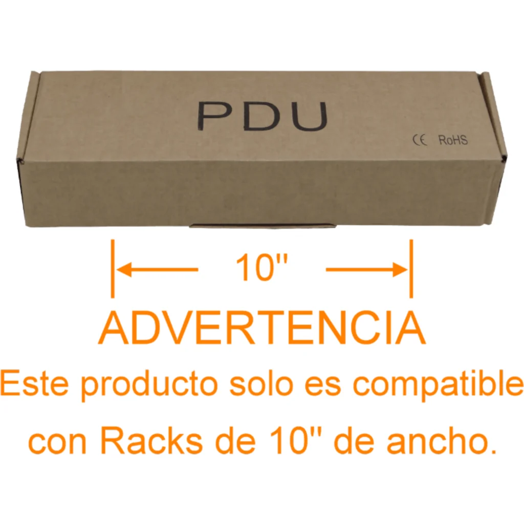 Imagen 3 de PDU 10A Enchufes 6-Hembra-C13 1-Macho-C14 Rack-10-pulgadas sin-cable