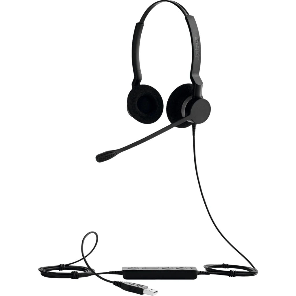 Imagen 3 de Audífonos Alámbricos Jabra BIZ 2300 UC Duo On-Ear USB con micrófono color Negro