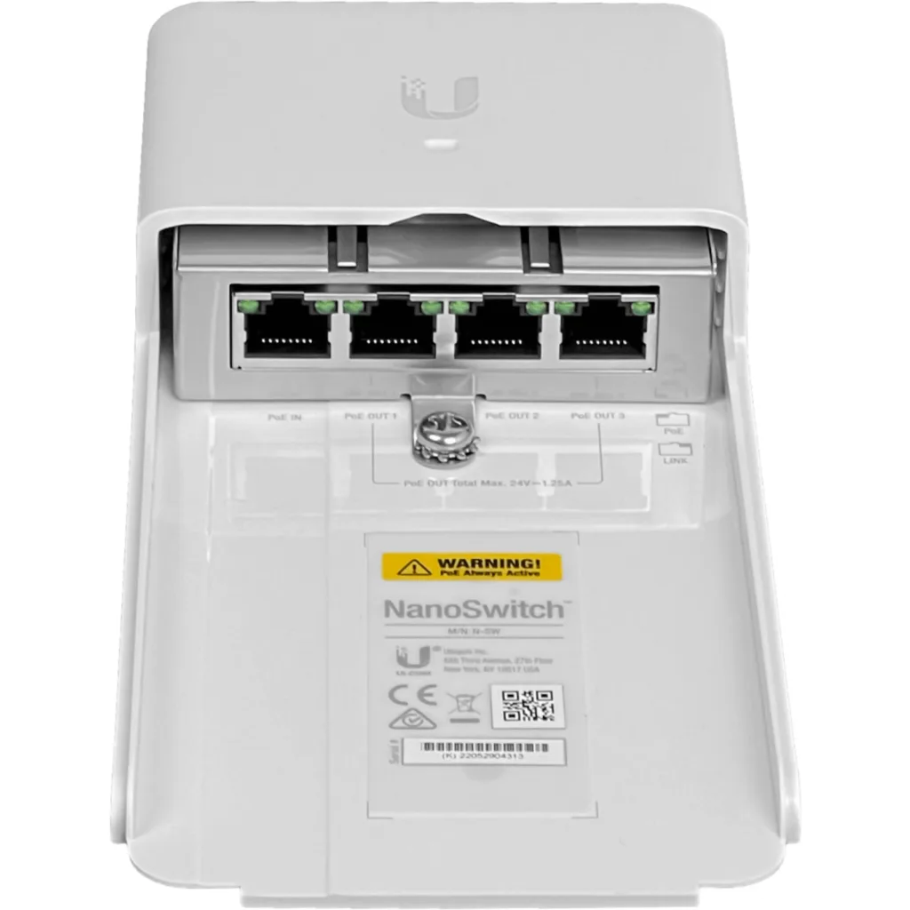 Imagen 6 de Switch Ubiquiti N-SW No Gestionable NanoSwitch PoE para Exterior 4 Puertos RJ-45