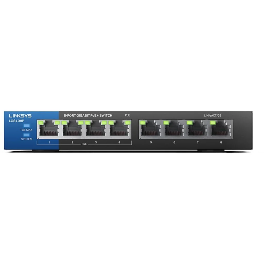 Imagen 4 de Switch Linksys SMB LGS108P No Admin. 8 puertos Gigabit (4 PoE+) 