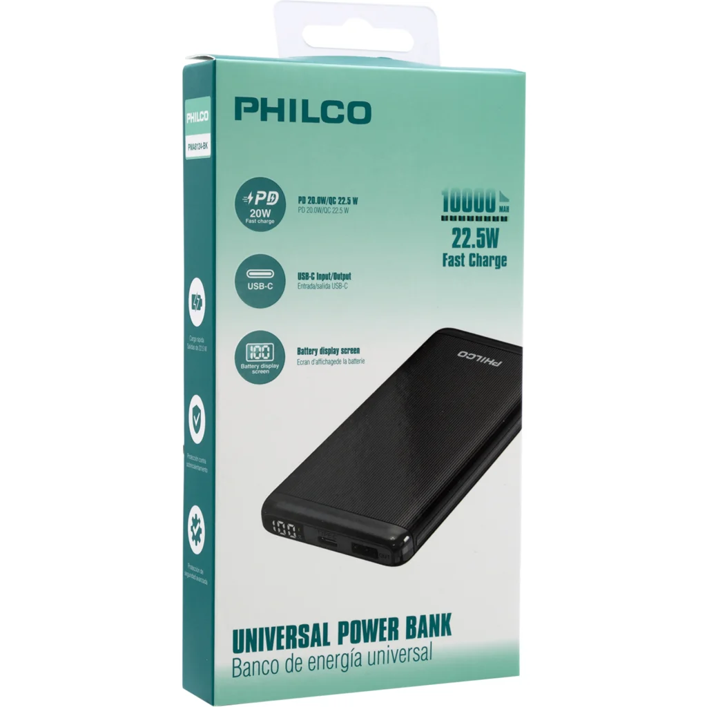 Imagen 6 de POWERBANK PHILCO 10.000MAH / PD 22.5W BLK PMA8124BK