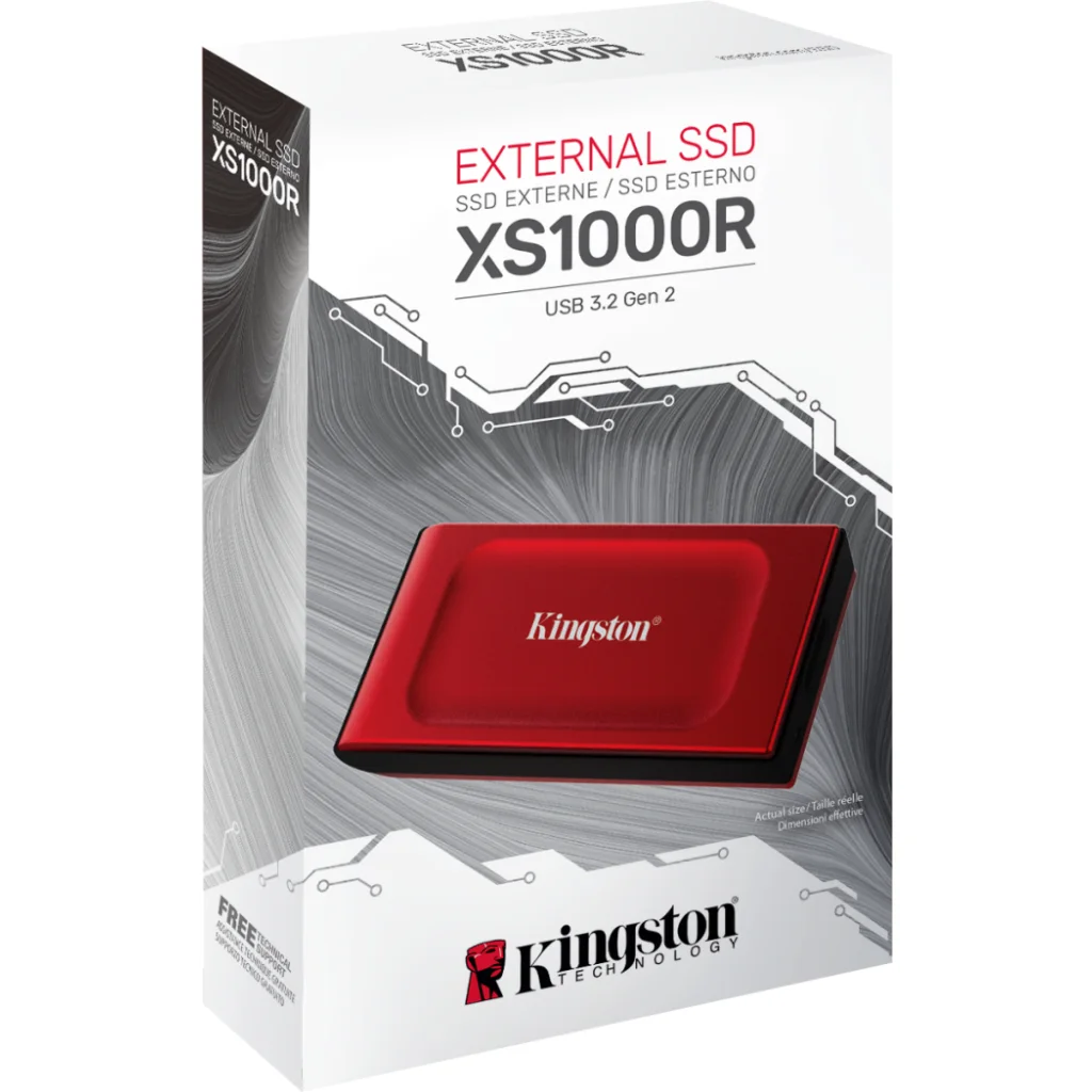 Imagen 4 de Unidad SSD Externo Kingston XS1000R 2TB USB 3.2 gen2 Rojo Lec1000MBs Esc1000MBs