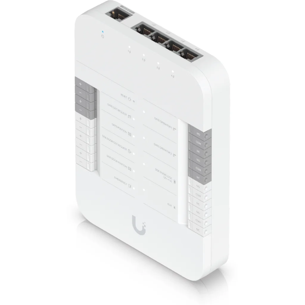 Controlador Portón Riel-Din, PoE++, múltiples relés, UBIQUITI UA-HUB-GATE