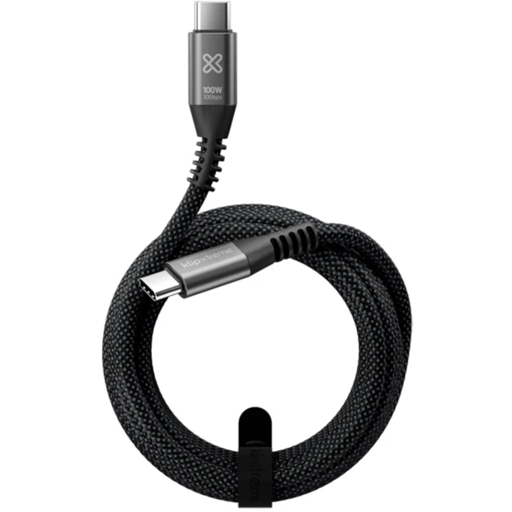 Imagen 1 de Klip Xtreme - USB cable - 24 pin USB-C - 3 m - Black - 100W 10Gbps Braided Fst Charg