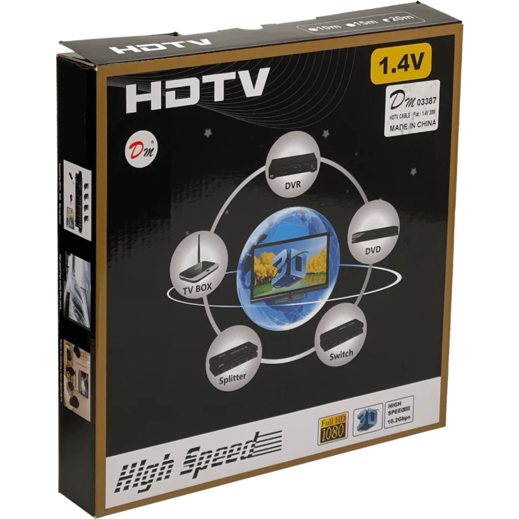 Imagen 3 de Cable HDMI v1.4 M/M 3D Longitud 20 metros Sin Visagra Negro