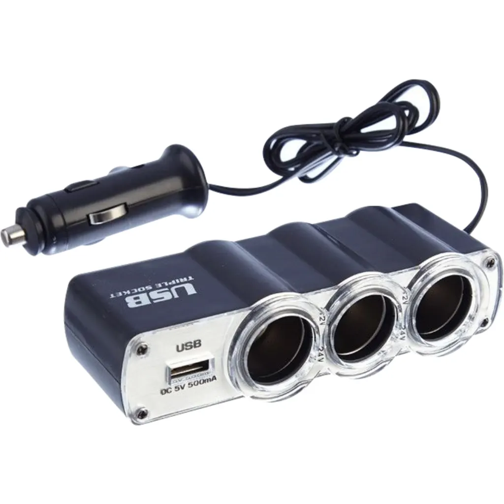 Imagen 2 de 3-Vehicular-Hembra 1-USB-Hembra-AH 5VDC 0,5A 12V/24V-Macho-Encendedor