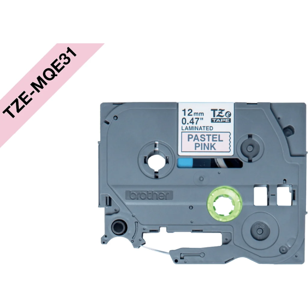 Imagen 1 de BROTHER 12mm Negro en Fondo Rosa Pastel Cinta 4mt p/PT-H110/E110/H200