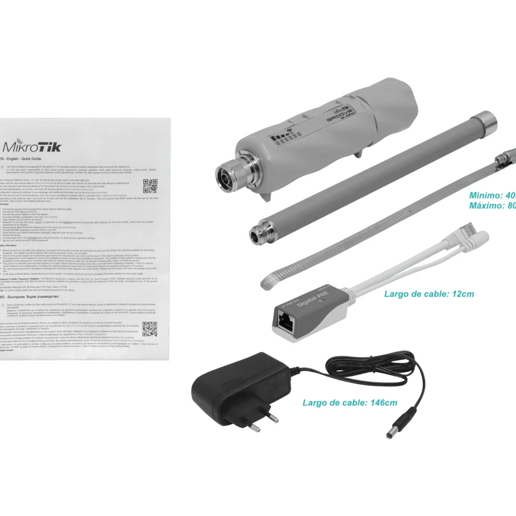 Imagen 3 de MIKROTIK L4 2,4/5GHz-AC 1-N-M 1-100 inc24V Ext 1x1 inc-Antena6dBi/8dBi