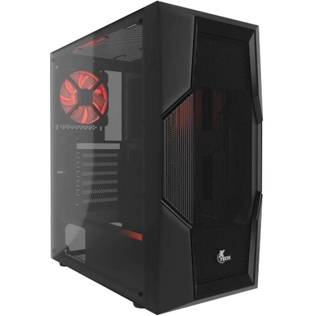 Gabinete Gamer Xtech XT-GMR4 Phobos Panel lat Vid templado ATX MTower Negro