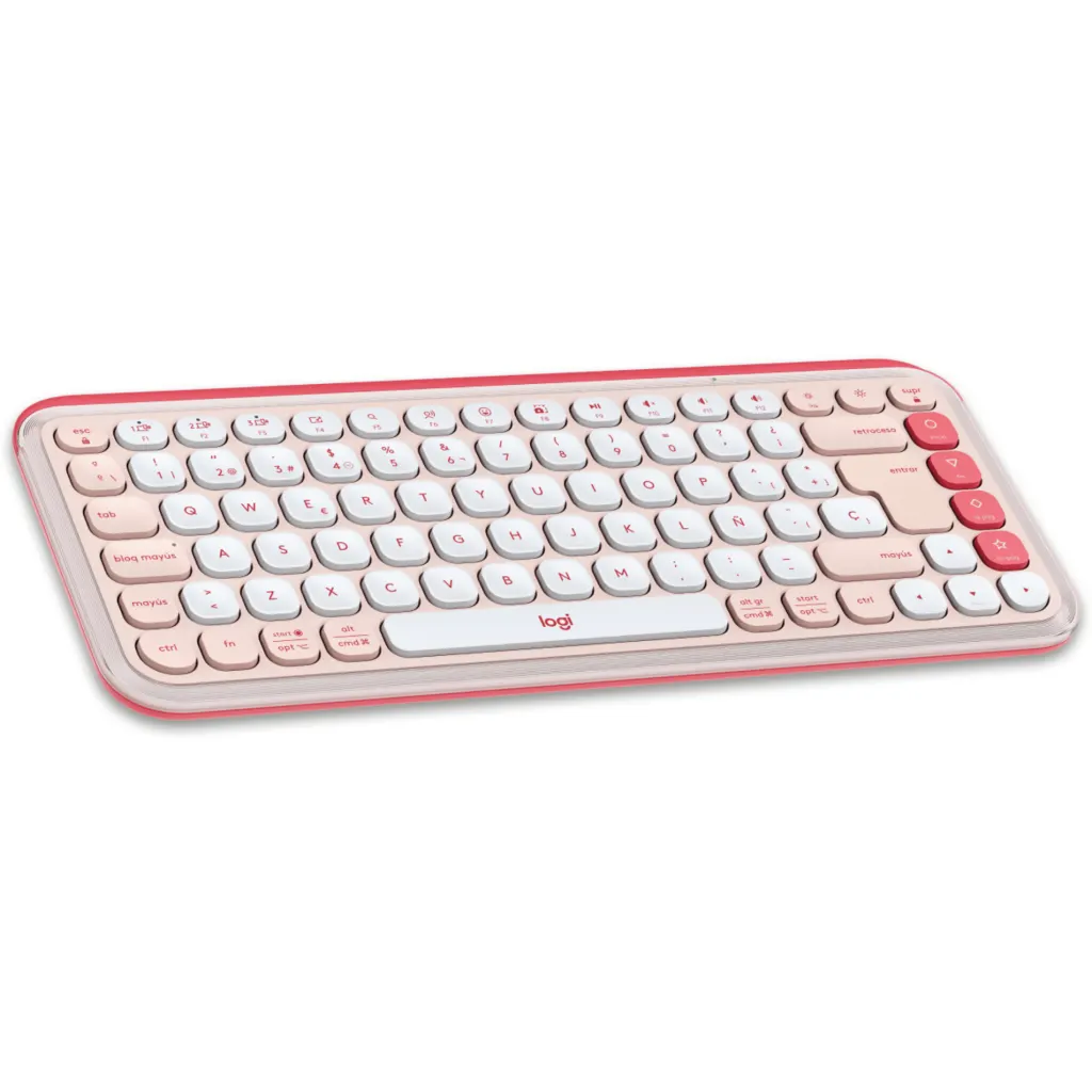 Imagen 2 de Kit Teclado Mouse Logitech Pop Icon Conectividad Inalámbrica BT Rosado/Blanco