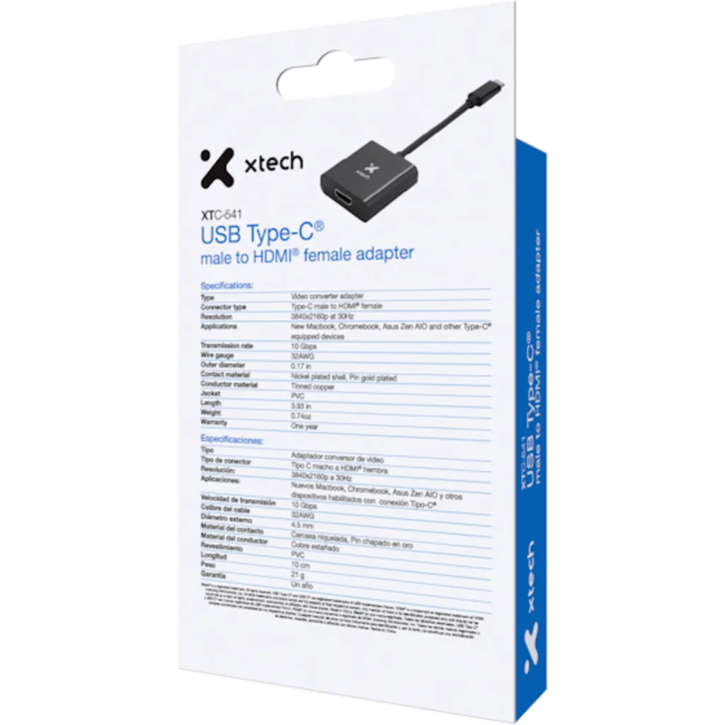 Imagen 9 de Adaptador de Video Xtech XTC-541 USB-C a HDMI M/H Black