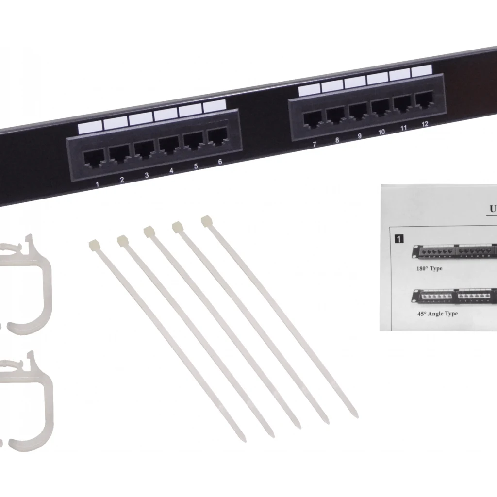 LINKMADE 12-RJ45 CAT5E UTP PATCH PANEL 1U UL CERTIFIC