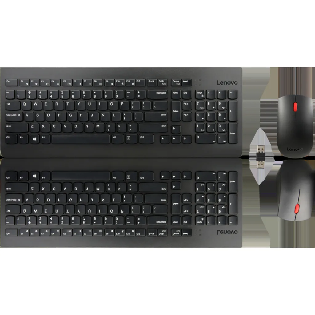 Imagen 1 de Kit Teclado Mouse Inalámbrico Lenovo 510 Dongle USB 171 Teclas LA Español Negro