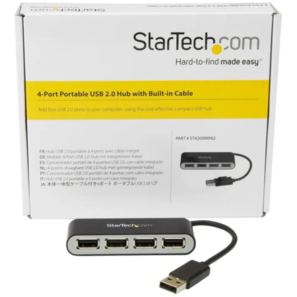 Imagen 5 de HUB StarTech Portátil USB 2.0 de 4 puertos con Cable Integrado Color Negro