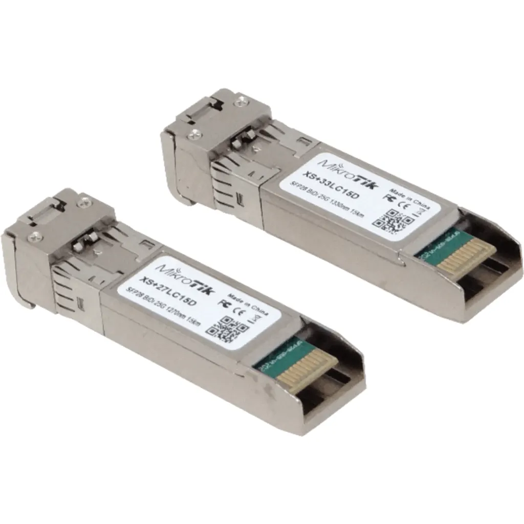 MIKROTIK par de modulos BIDI SFP 1G/SFP+ 10G/ SFP28 25G 15km (T1270nm/R1330nm, 1