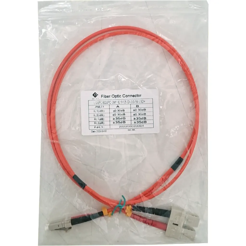 Imagen 1 de 1mt LC-SC OM1 MultiModo MM Duplex Jumper Fibra 3mm 62.5/125um